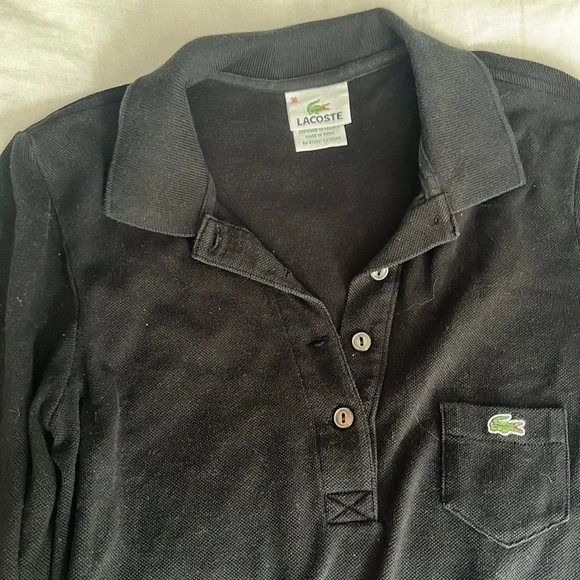 Women’s long sleeve Lacoste polo black - Picture 1 of 2